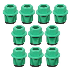 PATIKIL G1/2" 外六角メススレッド PPR パイプフィッティング エンドキャップコネクタープラグ 10個セット ガーデン用散水チューブストッパー 漏れを防止するため 緑色