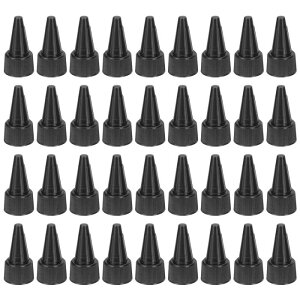 PATIKIL 20/410ツイ ストボトルキャップ 36個 プラスチック製リブエッジスク イーズボトル交換キャップ フォームガスケット付き ペイント蓋 接着剤ディスペンサーボトル用 黒