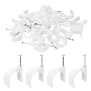 �P�[�u���N���b�v 25mm �n�[�t�N�����v J�t�b�N �B�t�� �~�` �B��̌^ �ǖʔz���p �P�[�u���Œ�� R G6 R G59 CAT6 RJ45 LAN�P�[�u�� �����P�[�u�� PEX�`���[�u �p�C�v�x���p �z���C�g 100��