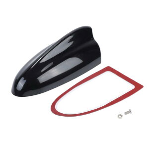 VekAuto シャークフィンアンテナカバー、車車載用ユニバーサルAM/FM信号屋根アンテナオフロードトラックABS素材粘着ベースパールブラック