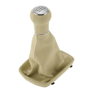 TUCKBOLD アウディに対応A6 4B C5用の5速ギアシフトノブとカバー 品番4B0863279A | ギアボックススティックシフトレバーノブ ベージュ シルバートーン プラスチック フォーレザー 1個