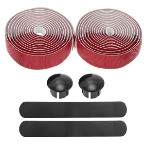 BULLSPANN 1ペア 自転車ハンドルバーテープ ロードバイク用 滑り止め 衝撃吸収ハンドルバーテープ MTB用波型グリップテープ 長さ2.16 M レッド