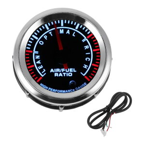 A ABSOPRO エア/燃料比ゲージ 2" 52mm AFR コントローラーゲージ カラフルなポインター 車両用ユニバーサル シルバートーン ブラック ホワイト