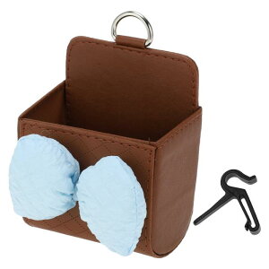 HEROFFIX 1個の車用ゴミ箱 ハンギングゴミ箱 3.5インチ 長さ 2.0インチ 幅 4.3インチ 高さ ブルー ブラウン フォーレザー