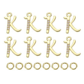 ネックレスブレスレットイヤリング宝石メイキングDiy用のペンダントアルファベットチャー ムペンダントの初期チャー ムバルク、ゴー ルド-K
