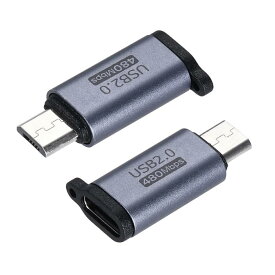 2個Us b CからMicro Us bアダプター タイプCメスからMicro Us bオスへ コンバーターアダプター ノートパソコン PC 携帯電話 車用