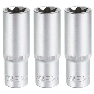 3個セット E-トルクス ソケット 1/2" ドライブ E24 外部トルクス ディープソケット CR-V 6点 スプライン スター フィーメール ビット 自動車修理 家庭用メンテナンス DIY ハンドメイキング