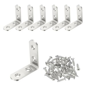 PATIKIL 6�� ����L���u ���P�b�g 50mm x 50mm�i2"x2"�j90�xL�u ���P�b�g�R�[�i�[�u���[�X �ؐ��I�Ƌ�p�X�e�����X�X�`�[�� �E�p�}�E���g �l�W�t�� �V���o�[