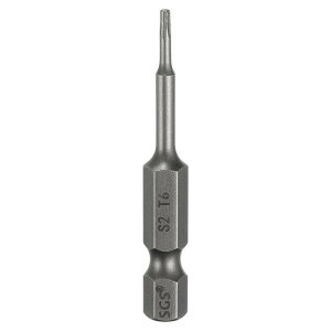 T6 トルクスヘッド スクリュードライバービット 1/4" 六角シャンク 2" (50mm) 長さ 磁気付き ホールなし テンパープルーフ 6角スタースクリュードライバードリルビット S2鋼工業用パワースクリ