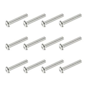 PATIKIL �{�^���w�b�h�\�P�b�g�L���b�v�l�W 12���� #8-32 UNF x 25.4mm 304 �X�e�����X�|�� �Z�p�h���C�u �S�l�W �@�B�p�{���g �l�W �Ƌ�p �E�H�[�^�[�|���v�Ɩ���� �V���o�[