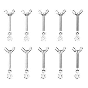 PATIKIL M5-0.8 x 30 mm �E�B���O�o�^�t���C�X�N�����[10�� 304�X�e�����X�X�`�[���E�B���O�i�b�g�ƃ{���g�}�V���t�@�X�i�[�T���n���h�X�N�����[�d�q�@��DIY�c�[���p�V���o�[