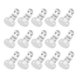 15個 空白 シュークリップ 31mm x 19mm メタル フラット クリップ シュー エンベリッシュメント 用品 DIY クラフト デコレーション プロジェクト シルバー