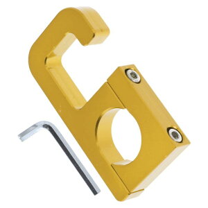 HEROFFIX オートバイ用ハンギングフック スクエア オートバイヘルメット用 ラゲッジバッグホルダーハンガー スクーター 自転車用 ゴールドトーン 74mm 長さ