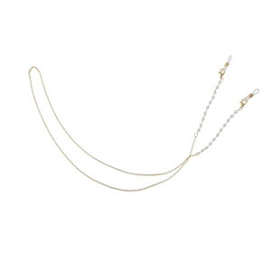 CAPASTEC メガネチェーン メガネストラップ ネックレス マスクチェーン グラスコード サングラス ストラップ ネックレス ステンレス メガネ小物 滑り止め 置き忘れ防止 調整可能 パールデザイ