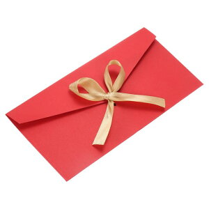 PATIKIL 結び目付き封筒 8.7" x 4.3" 20枚入り 招待状封筒リボン付き 招待状や贈り物 クリスマスや誕生日パーティー用 レッド