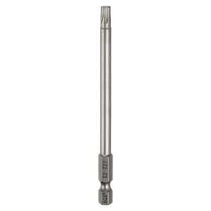 T27 トルクスヘッド スクリュードライバービット 1/4" ヘックスシャンク 4" (100mm) 長さ 磁気付き ホールなし テンパープルーフ 6角スタースクリュードライバードリルビット S2 スチール インダ