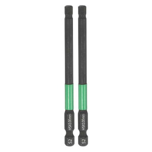 2個 H5 フラット六角ヘッド スクリュードライバービット 5mm メトリック チップ 1/4" 六角シャンク 100mm (4") 長さ 磁気六角スクリュードリルビット レンチ 黒リン酸塩 S2 鋼 パワードライバーソ