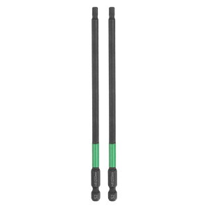 2個 H4 フラット六角ヘッド スクリュードライバービット 4mm メトリック チップ 1/4" 六角シャンク 150mm (6") 長い マグネティック 六角 スクリュードリルビット レンチ 黒 リン酸塩 S2 スチール