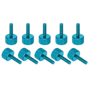 M3x12mm ローレットつまみネジ 10個入り アルミ合金 フラットローレットヘッドつまみネジ ボルト ファスナー PC コンピューターケース用 スカイブルー
