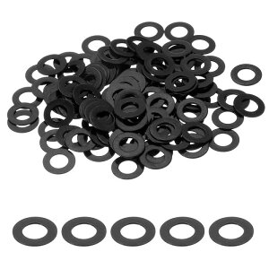 120個のフラットワッシャー ステンレススチールワッシャー ボルト用5mm ID x 10mm OD x 0.5mm厚 工場修理 キッチン 店舗 屋外建設用 黒