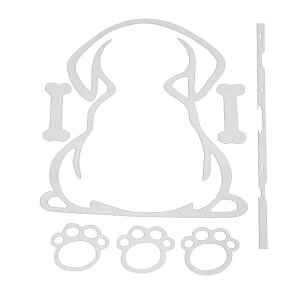 A ABSOPRO リフレクティブバンパーデカール ホワイト スクエア ドッグ リフレクティブ カーステッカー パーソナライズド デコレーション