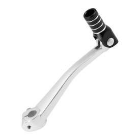 Motoforti ボスアーに対応125用折りたたみ式オートバイギアシフトレバー アルミ合金製ペダルシフ シルバートーンブラックヘッド シルバートーンリング付き