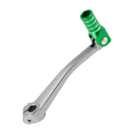 Motoforti ボスアーに対応125用折りたたみ式オートバイギアシフトレバー アルミ合金製ペダルシフ チタン調レバー シルバートーンリング付きグリーンヘッド