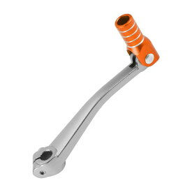 Motoforti ボスアーに対応125用折りたたみ式オートバイギアシフトレバー アルミ合金製ペダルシフ チタン調レバー オレンジヘッド シルバートーンリング