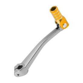 Motoforti ボスアーに対応125用折りたたみ式オートバイギアシフトレバー アルミ合金製ペダルシフ チタン調レバー ゴールド調ヘッド シルバー調リング付き