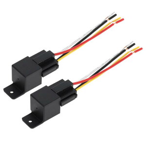 RATCHROLL 4 Pins 36V 80A 2個 自動リレー プラスチック製吊り穴付きハーネスソケット付き 防水カーリレー ブラック