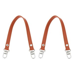 PATIKIL レザーパースハンドルストラップ 2個13"レザーパースストラップ交換DIY女性クラッチバッグハンドバッグトップハンドルストラップ修理アクセサリー イエロー