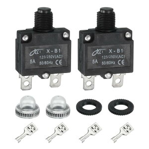 2�Z�b�g 5A �T�[�}���T�[�L�b�g�u���[�J�[�A125/250V AC�A32V DC �蓮�ċN���v�b�V���{�^���ߕ��וی쑕�u �h���{�^���L���b�v�t�� �N�C�b�N�R�l�N�^�[�q X-B1�^