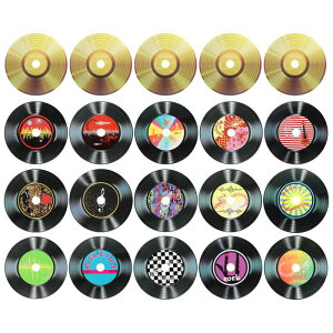 "20���g�r�j�[�����R�[�h�f�R���[�V���� 5.5""�󔒃��R�[�h16�f�U�C�� ���b�N�����[���p�[�e�B�[�E�_�C�j���O�E�z�[���f�R���[�V�����p�U��CD�A���o���J�o�[�i�������F �X�^�C��1�j"