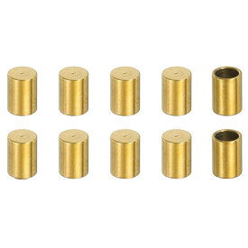 ステンレス製コードエンドキャップ10個 3 mm バ レルビーズ コード留め金具 ジュ エリー制作DIYタッセル用 4mm 長さ 金色