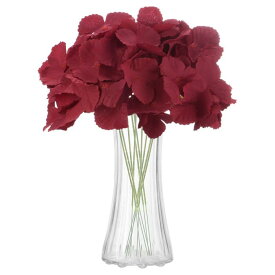 10本入り人工アジサイ 16インチ シルク製リアルタッチフェイクアジサイ 大型リアル風アジサイブーケ ホーム・キッチン・パーティー・ウェディング装飾用 赤色