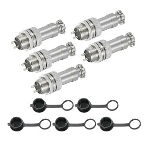 5�Z�b�g 2�s�� GX12 �q��R�l�N�^ 300V 5A 16mm �\�P�b�g ���^���T�[�L�����[�v���O �R�l�N�^�i�I�X�E���X�v���O���h���L���b�v�t���j�g���[���[ �h���[�� �Y�Ƌ@��p �V���o�[