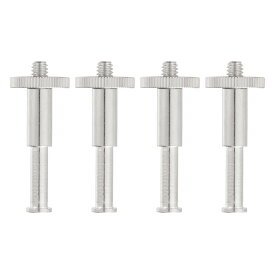 PATIKIL 4パック ブームアームジョイントヘッドコンバーター 1/4" スクリューヘッドボルトマウントコネクターアダプター マイクスタンド用 電話ホルダー ブームシザーアームスタンド シルバー