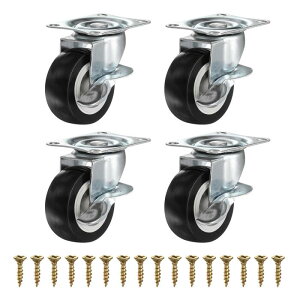 PATIKIL 2�C���`�L���X�^�[�z�C�[���Ƌ�����o�����[�{�b�N�XDIY�v���W�F�N�g�p��PVC�~���[�g360�x��]�v���[�g�L���X�^�[�i�u���[�L�t���j- 4�i���j