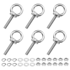 PATIKIL M6 x 30mm �A�C�{���g6�� 304�X�e�����X�|�X���b�h���t�e�B���O�����O�Z�b�g �V�����_�[�A�C�{���g ���b�N�i�b�g �����b�V���[ �n�����b�N�p �L���p �V���o�[