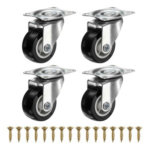 PATIKIL 1.5�C���`�L���X�^�[�z�C�[��PVC�~���[�g360�x��]�v���[�g�L���X�^�[�Ƌ�����o�����[�{�b�N�XDIY�v���W�F�N�g�p-4�i���j