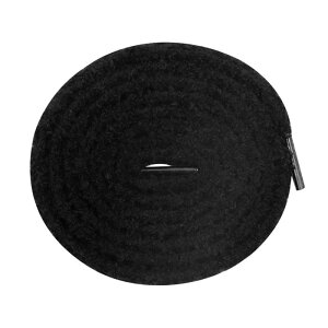 Elerevyo 1 Pair Round Fuzzy Shoe Laces for Sneakers, 0.28'' Fluffy Fat Soft Shoelaces Shoestrings for Casual Hiking Shoes Black 120cm/47.24