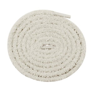 Elerevyo 1 Pair Round Fuzzy Shoe Laces for Sneakers, 0.28'' Fluffy Fat Soft Shoelaces Shoestrings for Casual Hiking Shoes Creamy White 120cm/47.24"