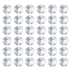 PATIKIL K9水晶オクタゴンビーズ2穴ペンダント、40個入り10mmシャンデリアプリズムパーツ装飾用ハンギングビーズ、DIYアートクラフト装飾用、クリア