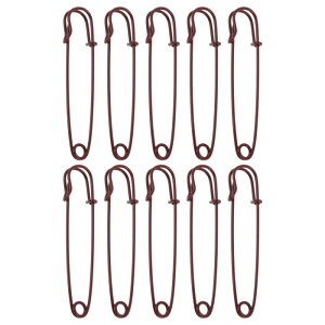 CAPASTEC 安全ピン ウエスト調整クリップ アクセサリパーツ カラフルな塗装されたアイアンピン ホームソーイングクラフトバッグ装飾アクセサリー用のブローチバルク 7.5cm ダークレッド 10個