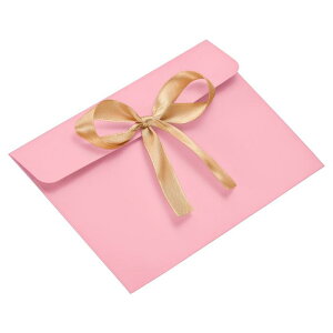 PATIKIL 結び目 ある封筒 6.8" x 5" 10枚入り ご挨拶カード招待状封筒 リボン付き 招待状やご挨拶カード クリスマスや誕生日パーティーに最適 ピンク