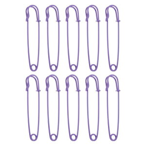 CAPASTEC 安全ピン ウエスト調整クリップ アクセサリパーツ カラフルな塗装されたアイアンピン ホームソーイングクラフトバッグ装飾アクセサリー用のブローチバルク 7.5cm パープル 10個