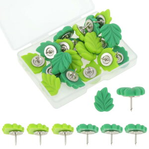 GLIDESMOOTH 画鋲 画びょう 押しピン プッシュピン 収納ケース付き オフィス 写真DIY地図 固定用 掲示板や工作用 葉っぱ