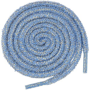 Elerevyo Round Colorful Fashion Shoelaces for Sneakers Gold Wire Bling Shoe Laces Blue 200cm/78.74"