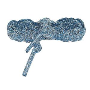 Elerevyo 2 Pairs Metallic Glitter S-Shaped Wave Shoe Laces, Bling Shiny Shimmer Flat Thin Shoelaces Shoestrings Light Blue 160cm/63.0"