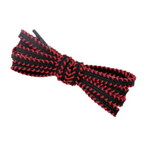 Elerevyo Flat Colorful Shoelaces Work Boot Laces Fashion Shoe Laces for Sneakers 2 Pairs Black-Red 120cm/47.24